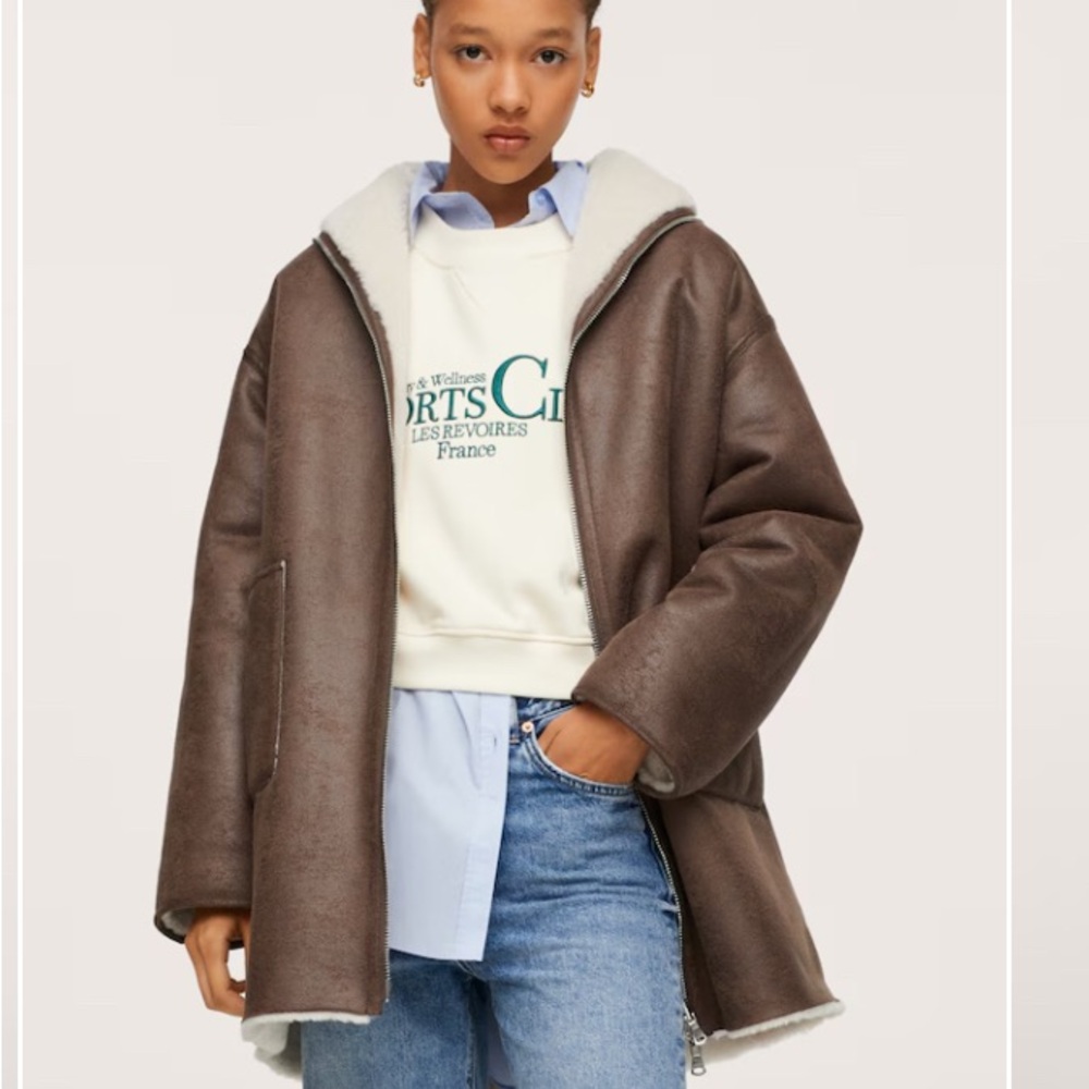 Reversible brown and tan sherrling coat